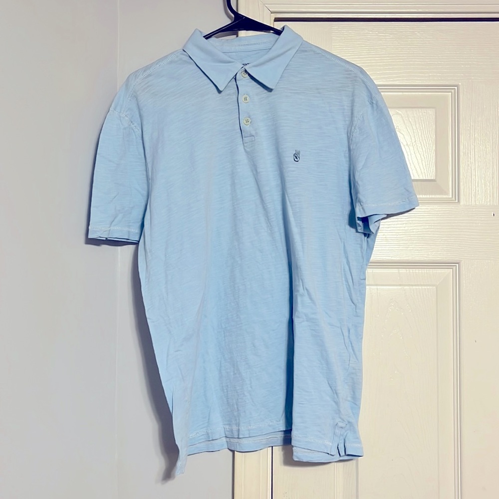 Light Blue John Varvatos Peace Sign Polo